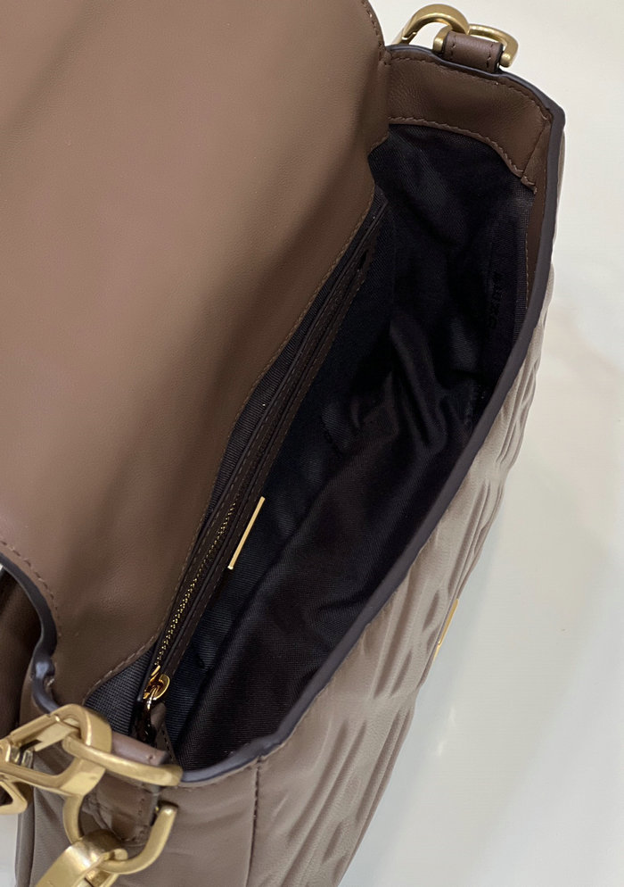 Fendi Baguette Medium Leather Bag Coffee F0135