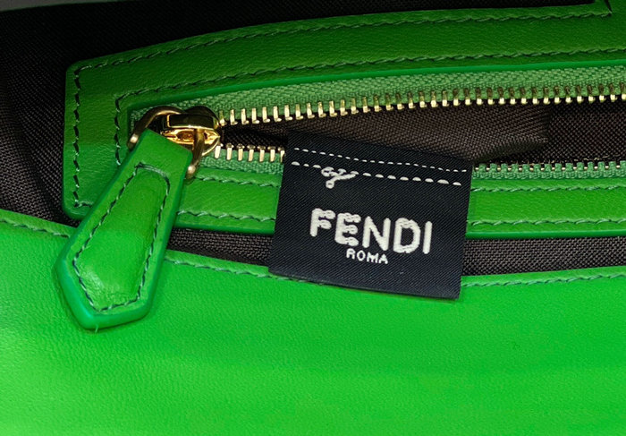 Fendi Baguette Medium Leather Bag Green F0135
