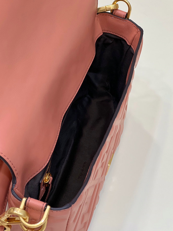 Fendi Baguette Medium Leather Bag Nude F0135