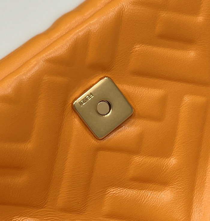 Fendi Baguette Medium Leather Bag Orange F0135