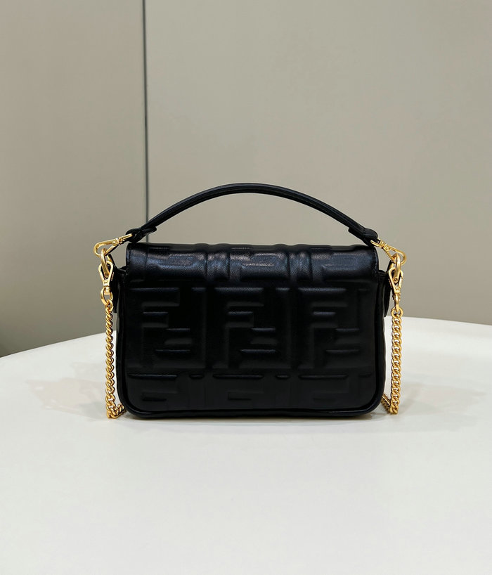Fendi Baguette Mini leather bag Black F0191S