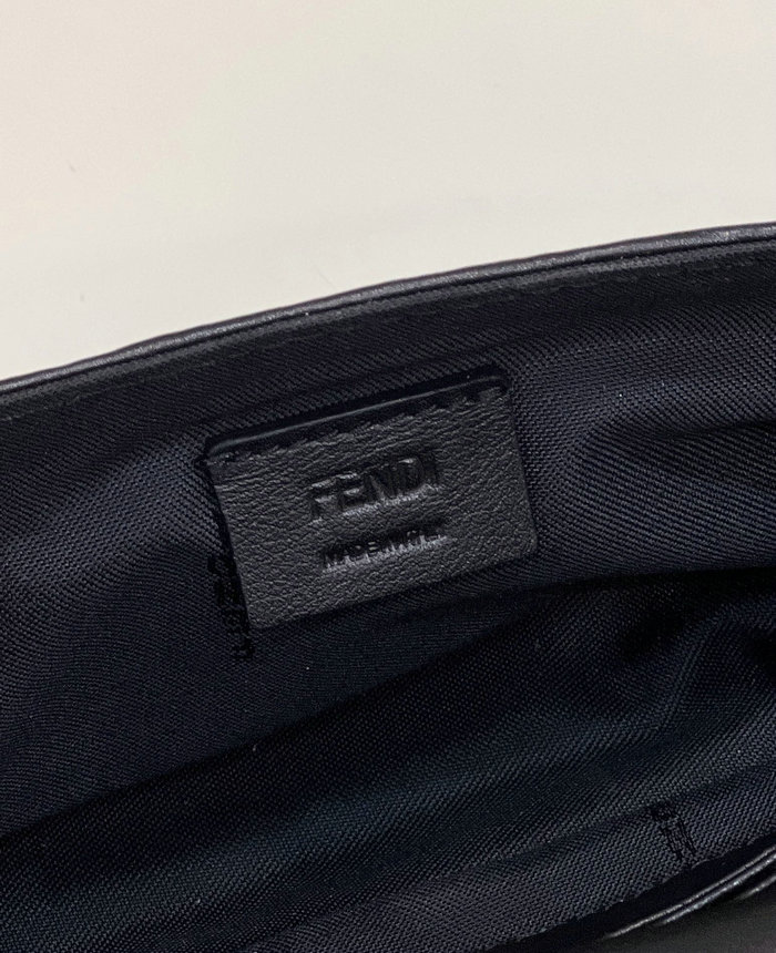 Fendi Baguette Mini leather bag Black F0191S