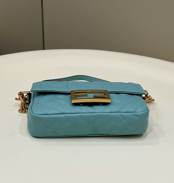 Fendi Baguette Mini leather bag Light Blue F0191S