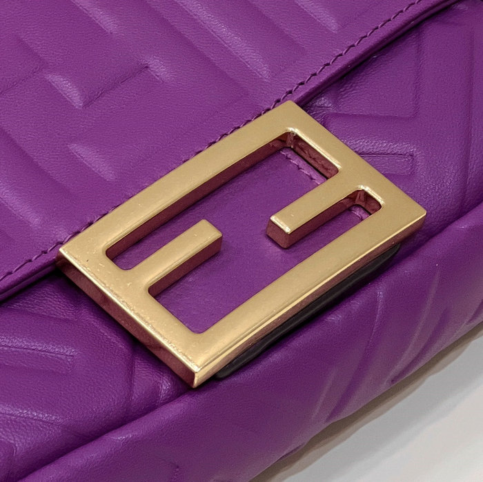 Fendi Baguette Mini leather bag Purple F0191S
