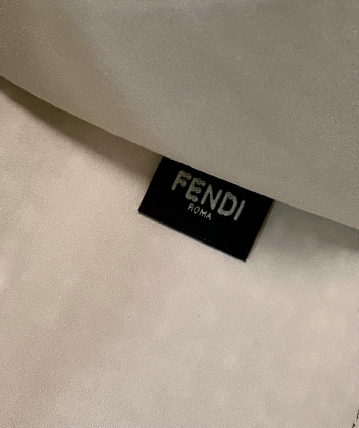 Fendi Sunshine Medium perforated leather shopper White F8575