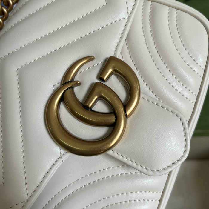 Gucci GG Marmont Matelasse mini shoulder bag White 739682