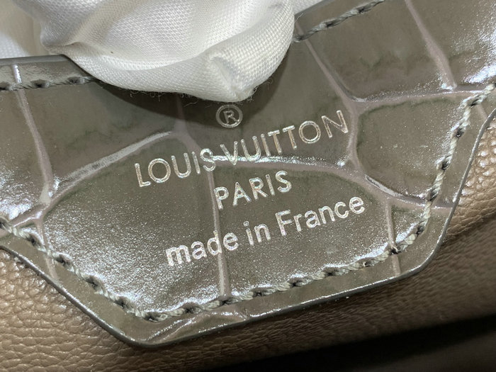 Louis Vuitton Embossed Crocodile Capucines Grey N92175