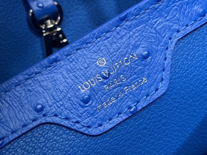 Louis Vuitton Embossed Ostrich Capucines Blue N93419