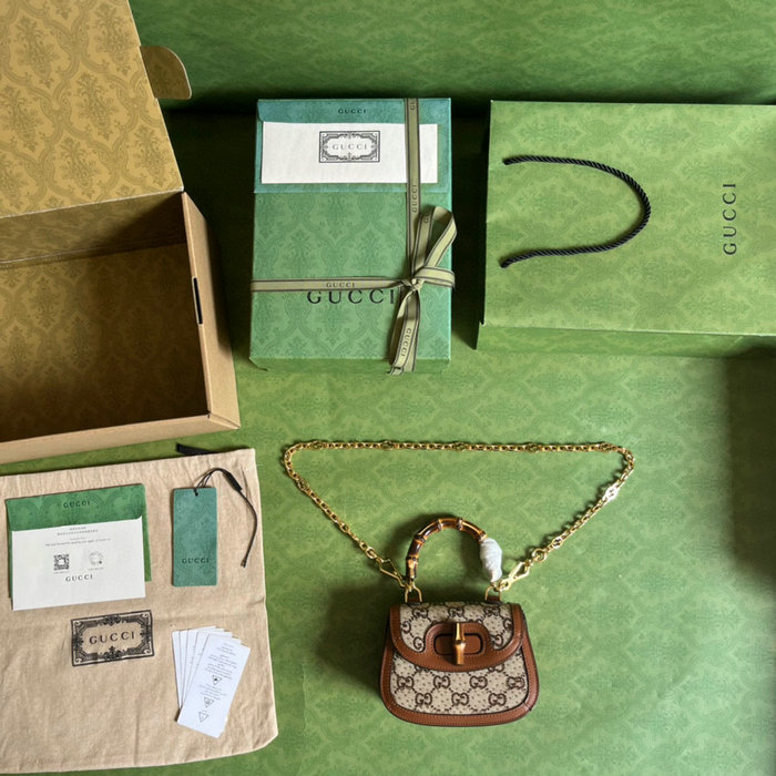 Gucci Bamboo 1947 mini top handle bag Camel 735116
