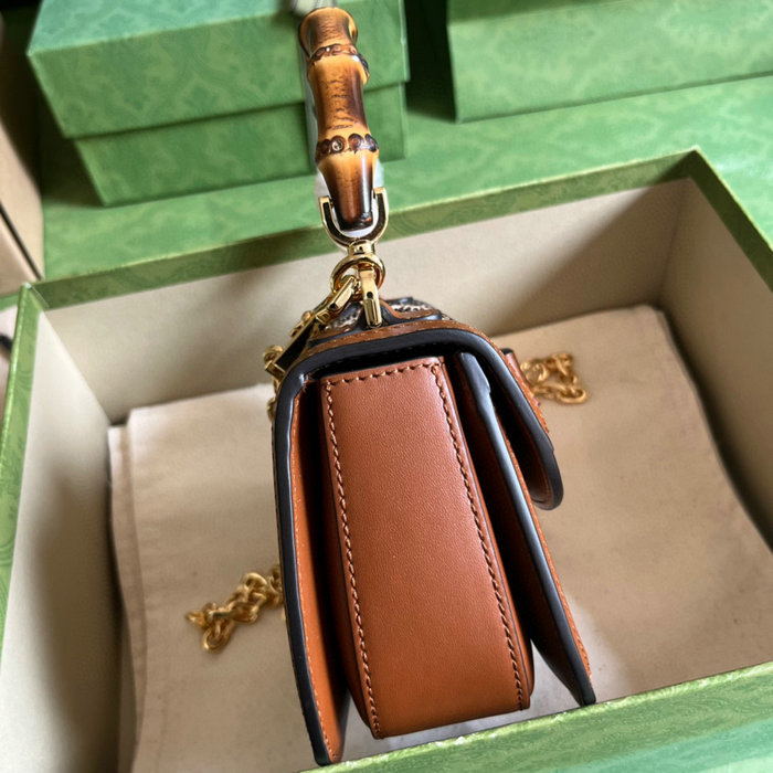 Gucci Bamboo 1947 mini top handle bag Camel 735116