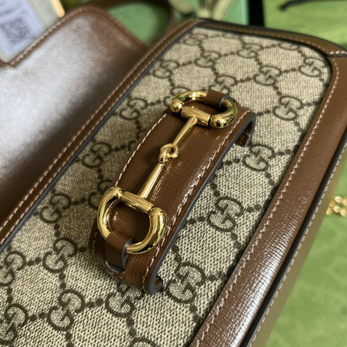 Gucci Horsebit 1955 GG Supreme shoulder bag Brown 735178
