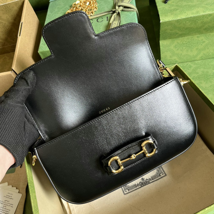 Gucci Horsebit 1955 small shoulder bag Black 735178