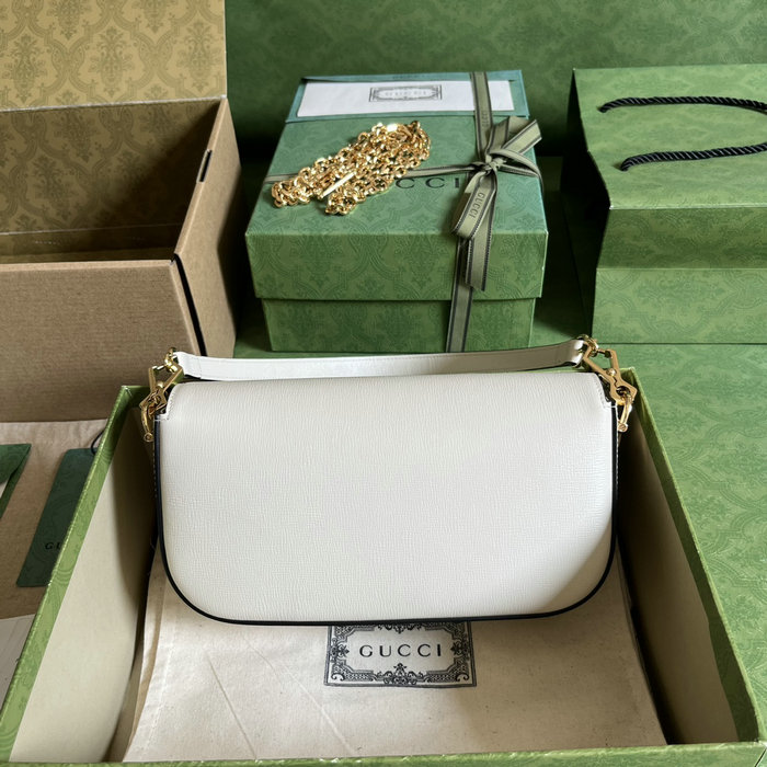 Gucci Horsebit 1955 small shoulder bag White 735178