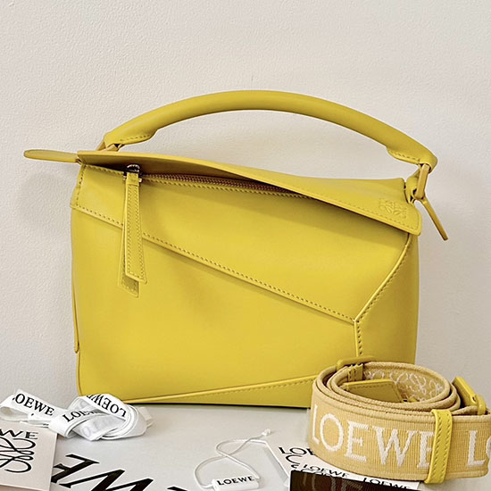 Loewe Small Puzzle Edge Leather Bag Yellow L02231