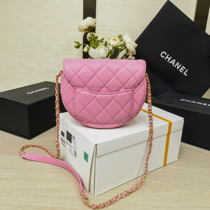 Chanel Grained Calfskin Flap Bag Pink AS3876