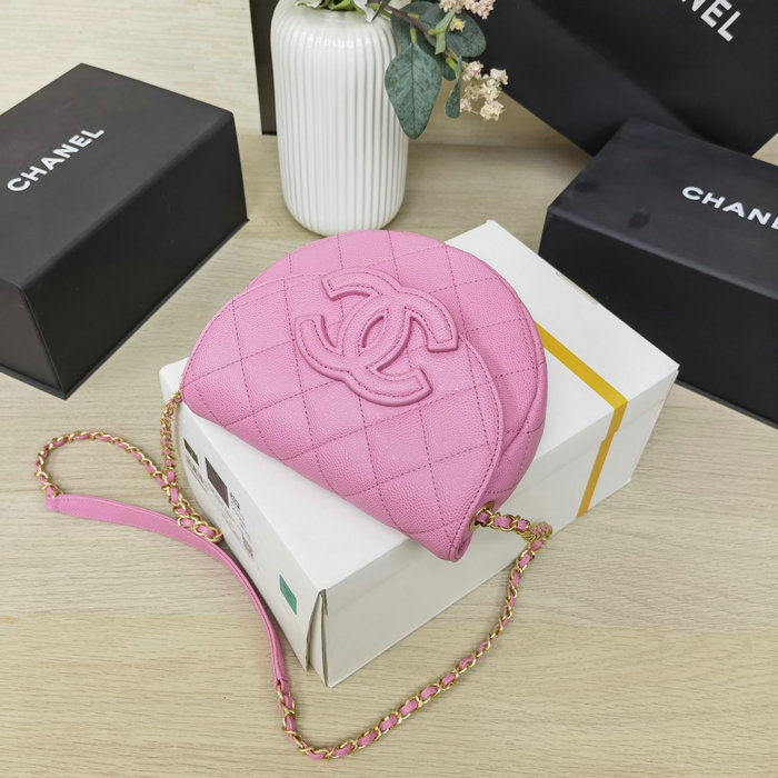 Chanel Grained Calfskin Flap Bag Pink AS3876
