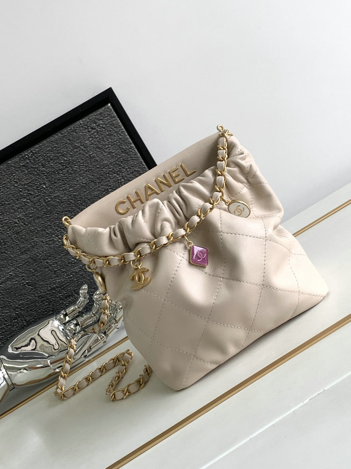 Chanel Small Bucket Bag Beige AS3793