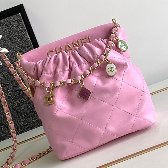 Chanel Small Bucket Bag Pink AS3793