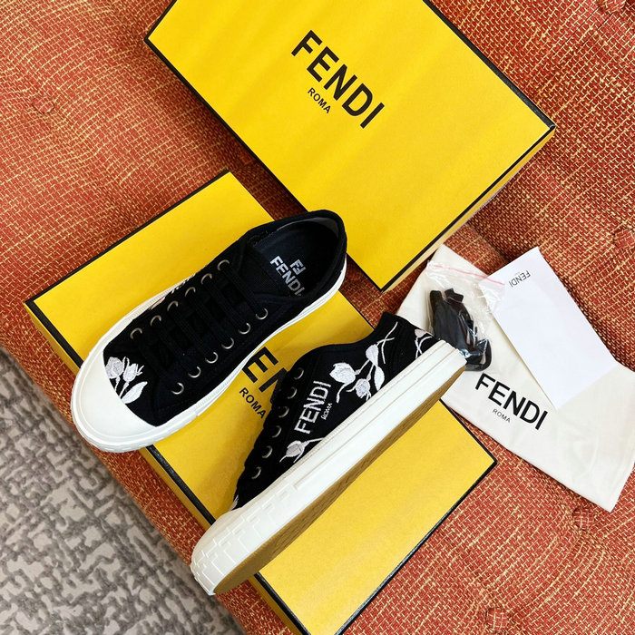 FENDI Logo Rose Denim Sneakers FS03152