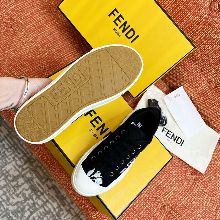 FENDI Logo Rose Denim Sneakers FS03152