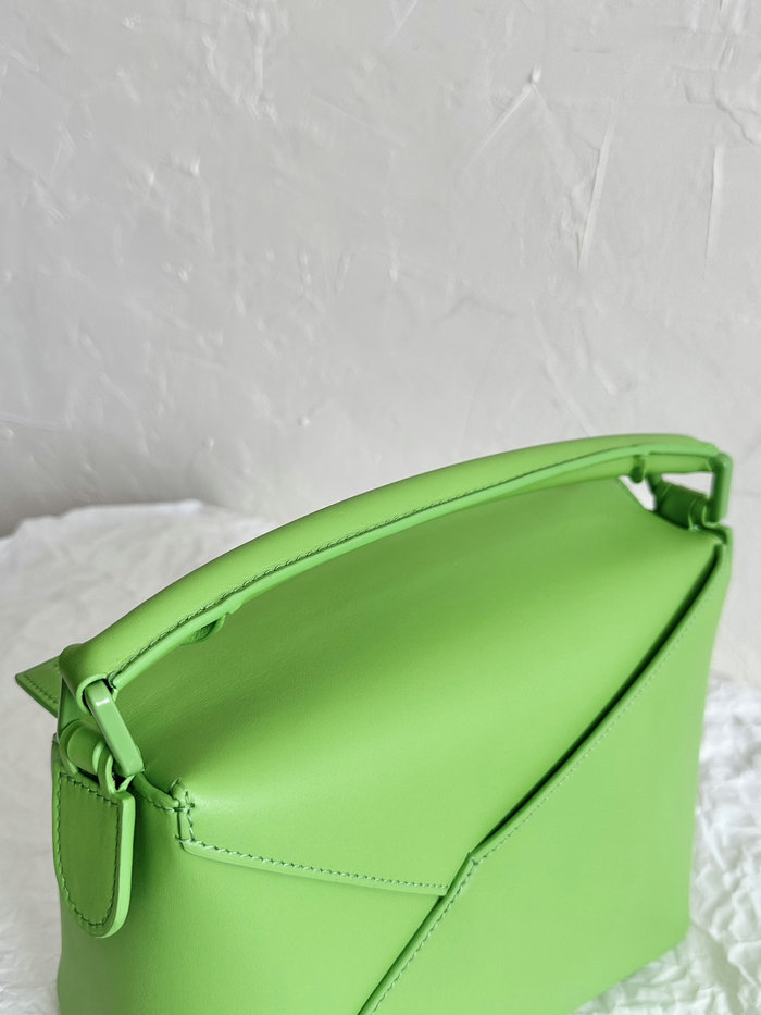 Loewe Small Puzzle Edge Leather Bag Lime green L02231