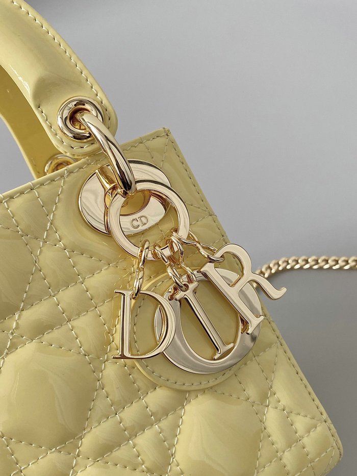 Mini Lady Dior Bag Yellow D5310