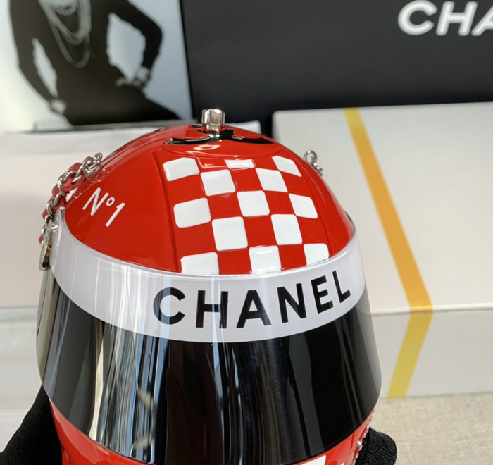 Chanel Helmet Minaudiere Red AS3774
