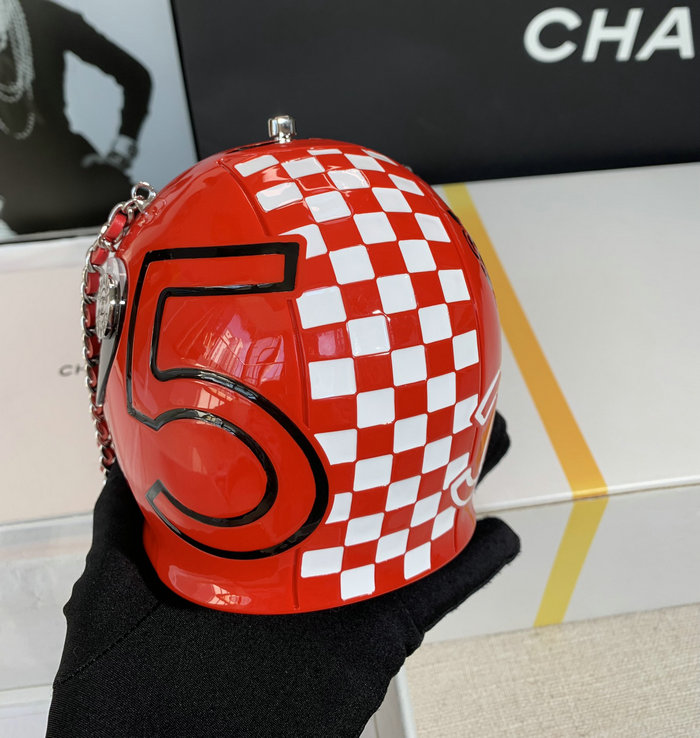 Chanel Helmet Minaudiere Red AS3774