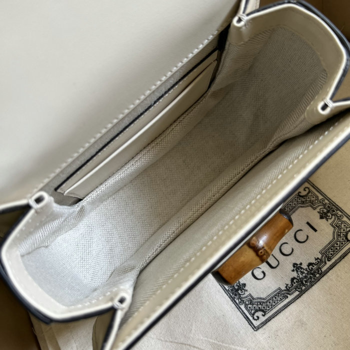 Gucci Bamboo 1947 mini top handle bag White 686864