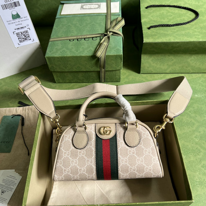 Gucci Ophidia mini GG top handle bag White 724606