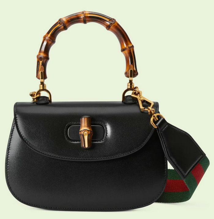 Gucci Small top handle bag with Bamboo Black 675797