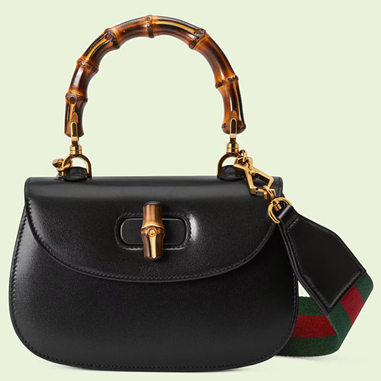 Gucci Small top handle bag with Bamboo Black 675797