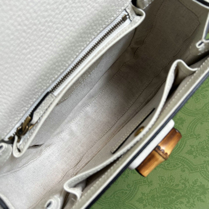 Gucci Small top handle bag with jumbo GG White 675797