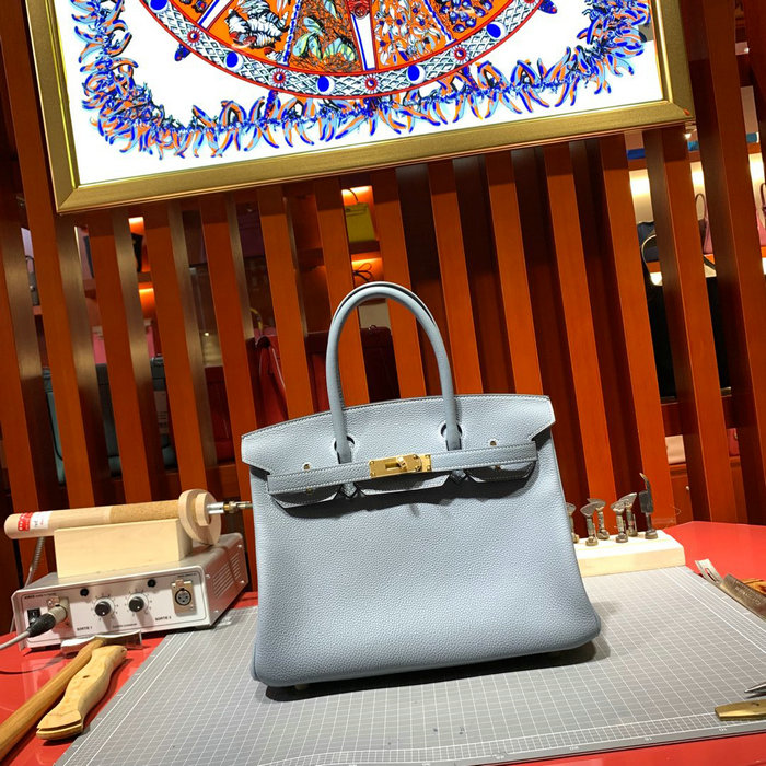 Hermes Togo Leather Birkin Bag Bleu Lin HB30191