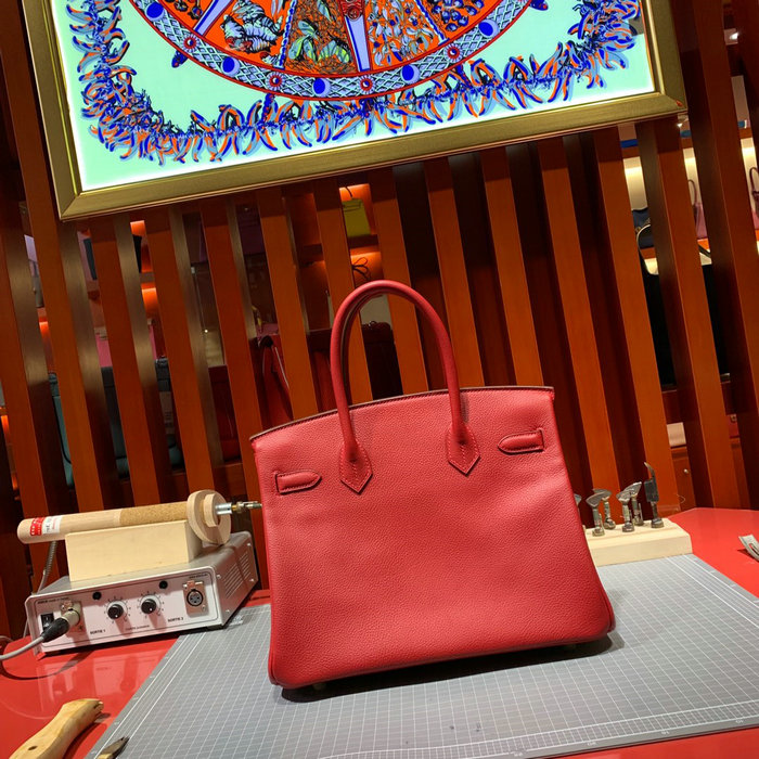 Hermes Togo Leather Birkin Bag Rouge Laque HB30191