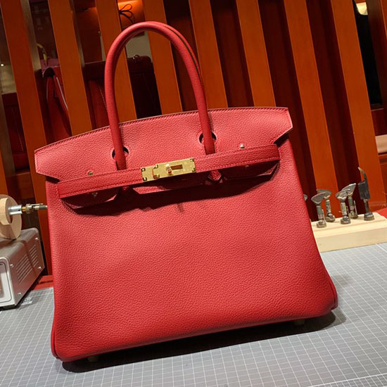 Hermes Togo Leather Birkin Bag Rouge Laque HB30191