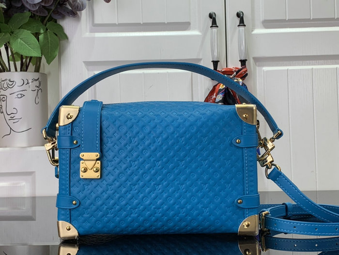 Louis Vuitton Leather Side Trunk Blue M46358