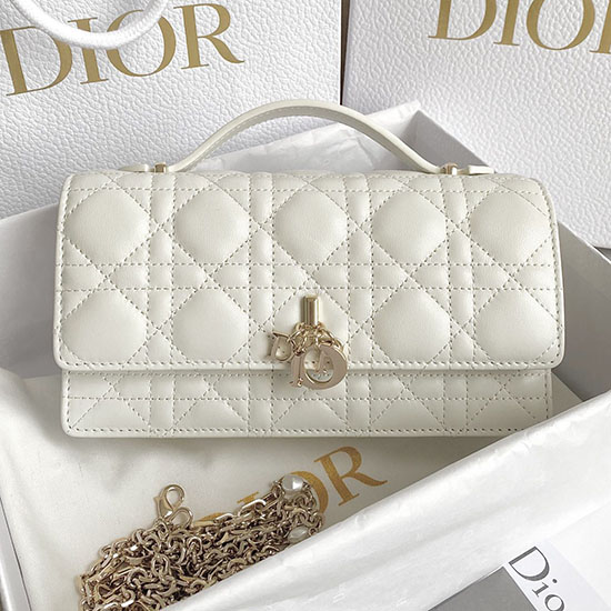 Mini Miss Dior Bag White D3370