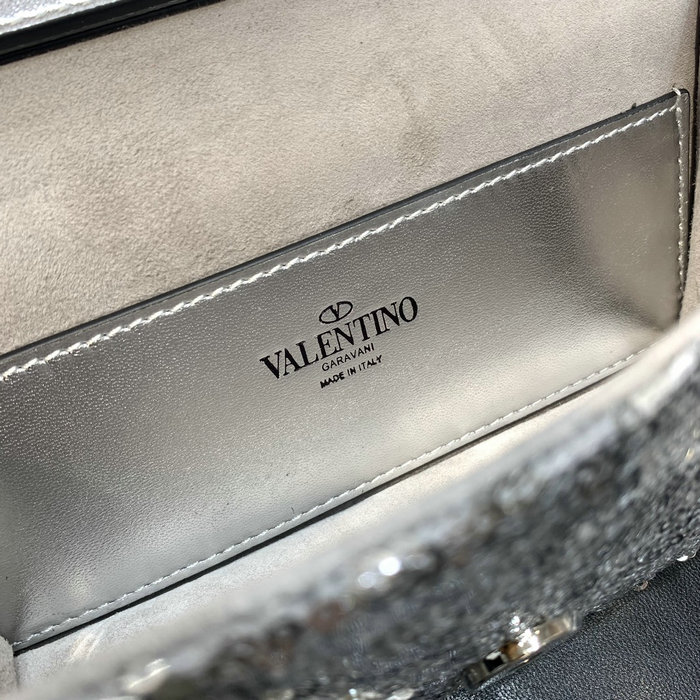 Valentino Garavani Loco Metallic Daisy Small Shoulder Bag V5034