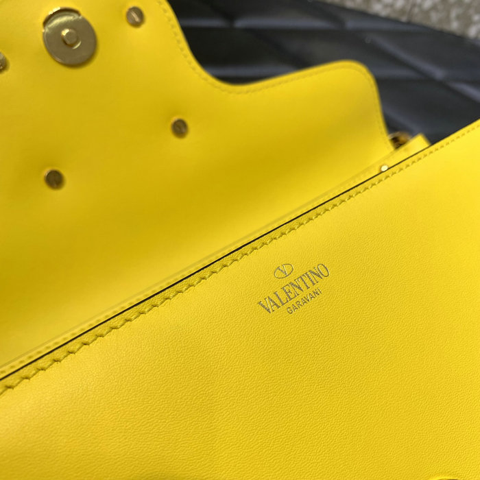Valentino Loco Calfskin Shoulder Bag Yellow V6031