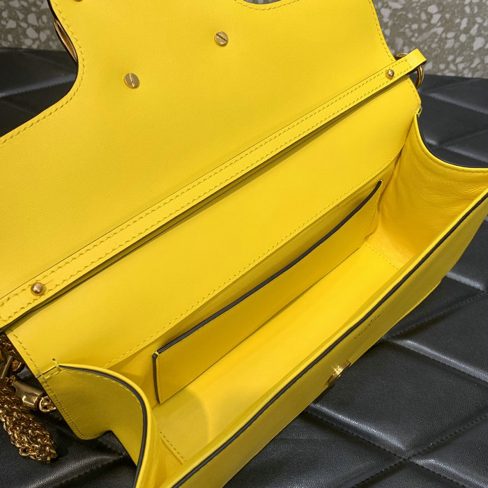 Valentino Loco Calfskin Shoulder Bag Yellow V6031