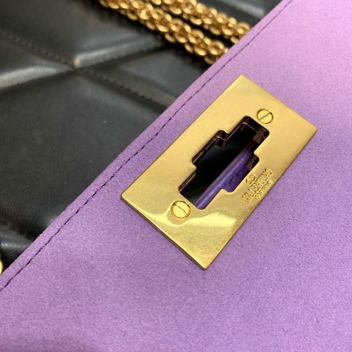 Valentino Small Rhinestones Roman Stud Bag Purple V2299