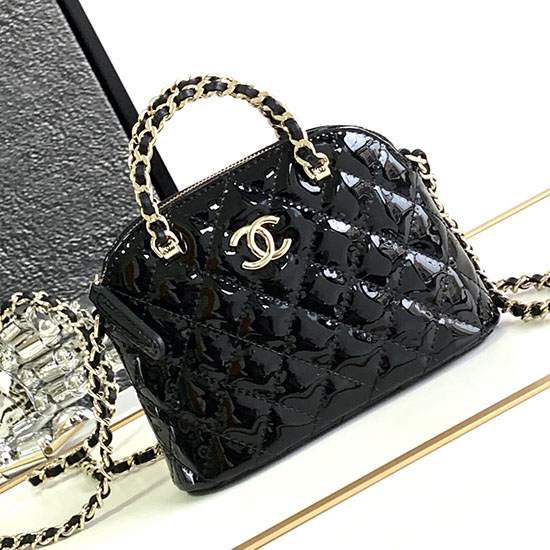 Chanel Patent Calfskin Clutch with Chain Black AP3354