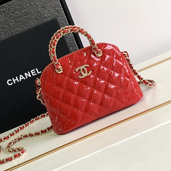 Chanel Patent Calfskin Clutch with Chain Red AP3354