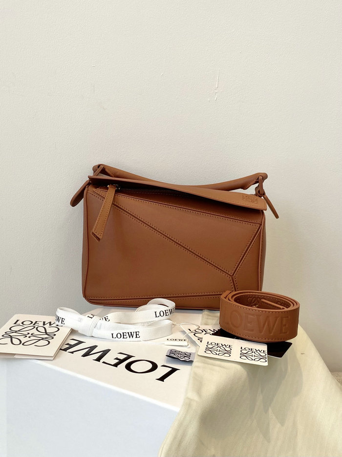 Loewe Small Puzzle Edge Leather Bag Brown L51021