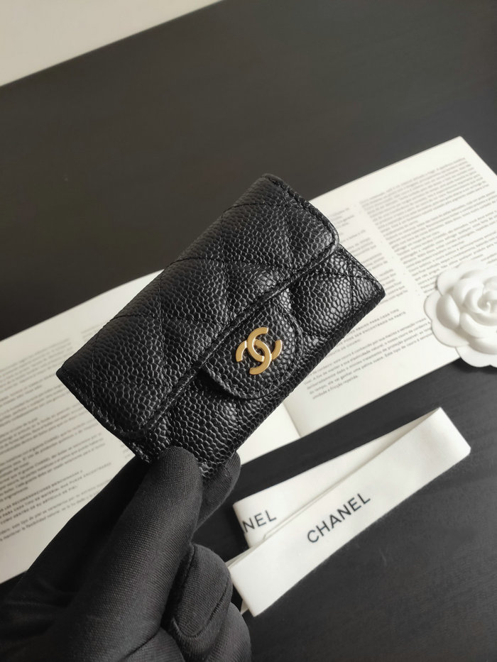 Chanel Caviar KEY HOLDER Black AP80799