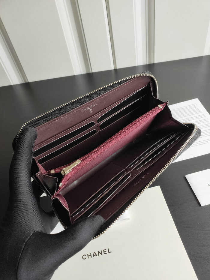 Chanel Grained Calfskin Classic Long Zipped Wallet AP0242