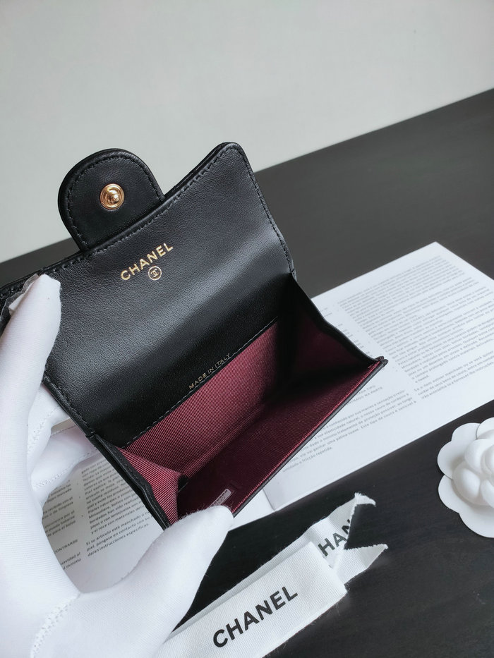 Chanel Lambskin Small Wallet Black AP0214