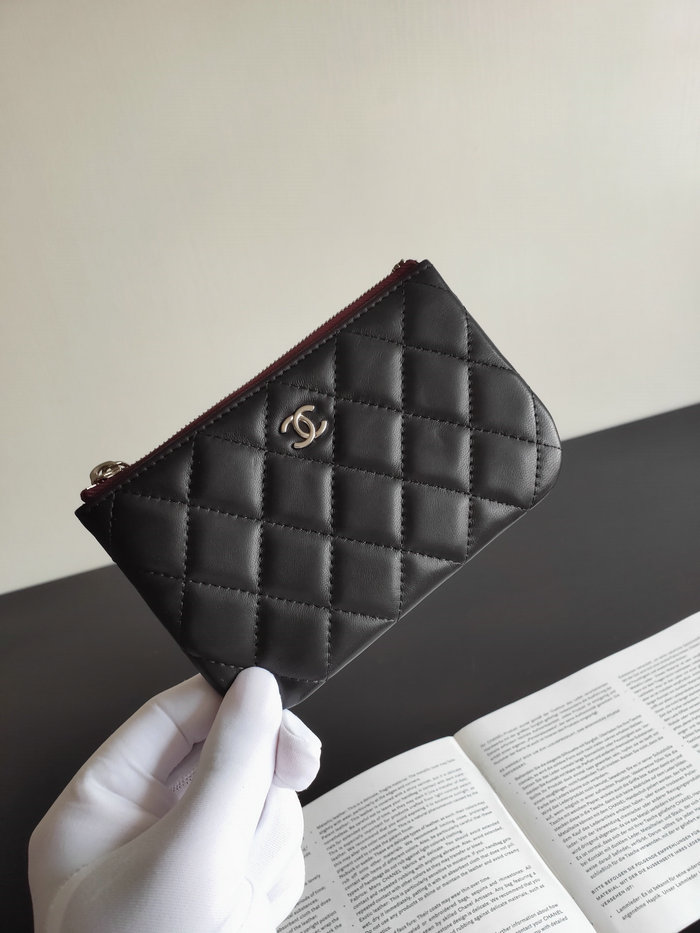 Chanel Lambskin Wallet Black AP82365