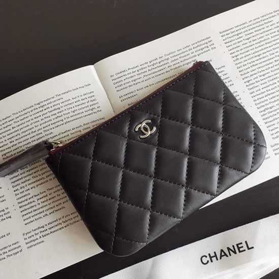 Chanel Lambskin Wallet Black AP82365